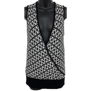 Maeve Anthropologie Knit Diamond Knit Wrap Sweater Top Womens Medium Sleeveless